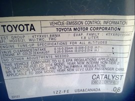 2004 TOYOTA MATRIX, BLUE, HATCHBACK, 1.8L, MT,  Z25091